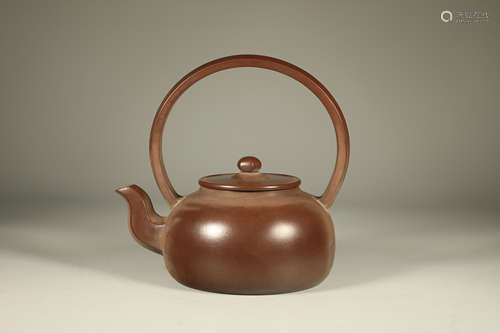 Purple Clay Handle Tea Pot