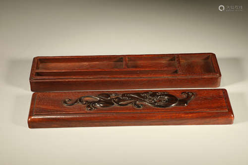 Huanghuali Dragon Pattern Wood Case