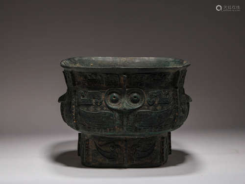 Chinese Bronze Bird Pattern Pot