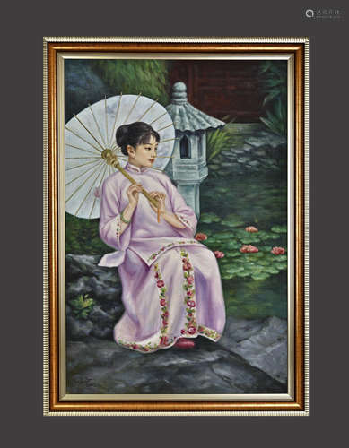 Chinese Beauty Oil Painting, Chen Yifei Mark