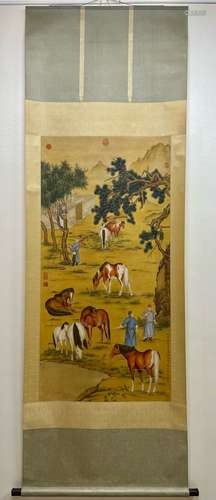 Chinese Horse Painting, Lang Shining Mark