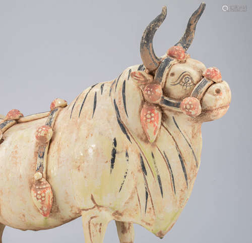 Three Color Pottery Ox Figure