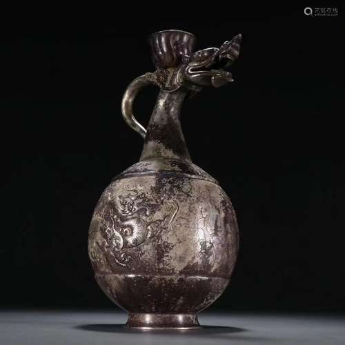 Dragon Pattern Silver Pot