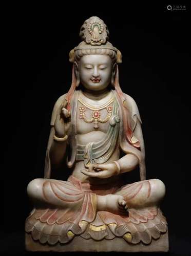 White Stone Buddha Figure Statue