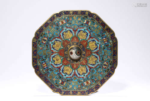 A Cloisonne Eight Diagram Mirror