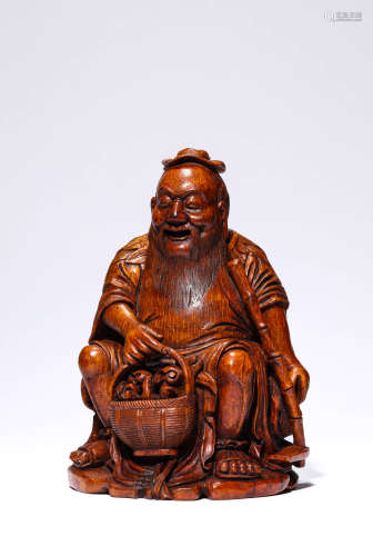 A Bamboo Figure Carving