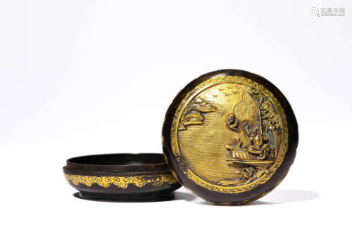 A Gilt-Bronze Box and Cover