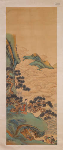 A Chinese Scroll Painting by Qiu Ying