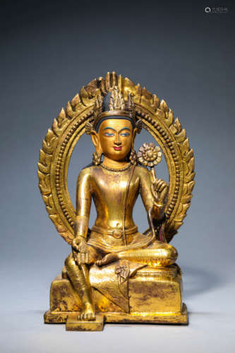 A Gilt-Bronze Avalokiteshvara Statue