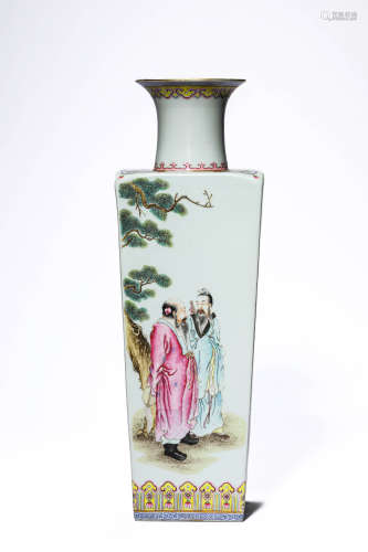 A Porcelain Famille-Rose Eight Immortal Vase