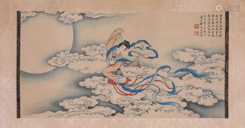 A Chinese Scroll Painting by Zheng Mu Kang