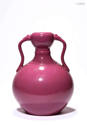 A Porcelain Red-Glazed Vase