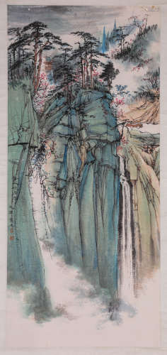 A Chinese Scroll Painting by Hu Ye Fo