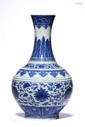 A Porcelain Blue and White Vase