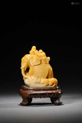 A Tianhuang Arhat With Elephant