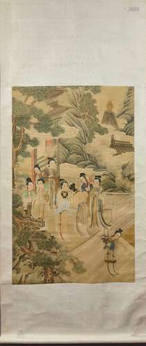 A Chinese Figure Painting On Paper,,Hanging Scroll,MIAO ZAI ...