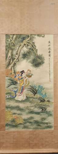 A Chinese Landscape Painting On Paper,Hanging Scroll,DAI WEN...