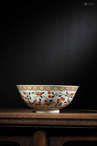 A FAMILLE ROSE FLOWER BOWL, GUANGXU MARK