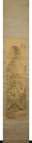 A Chinese Landscape Painting On Paper, Hanging Scroll, Zhao ...