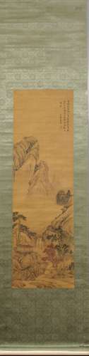 A Chinese Buddha Painting On Silk,Hanging Scroll