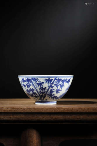 A BLUE AND WHITE 'THREE FRIENDS OF WINTER' BOWL, GUANGXU MAR...