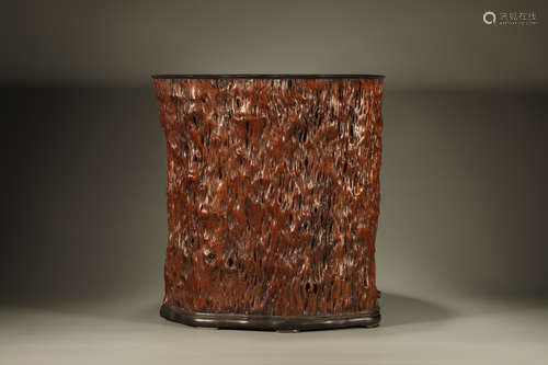 Wood Brush Pot