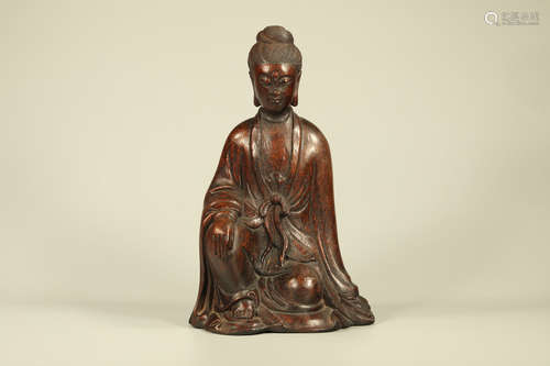 Bamboo Carved guanyin Figure