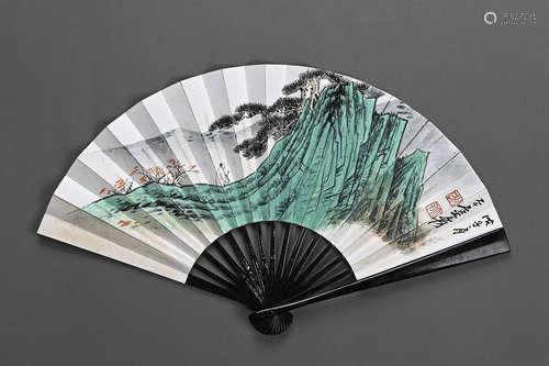 A Chinese Drawing Landscape with Character Fun,Zhang Daqian ...