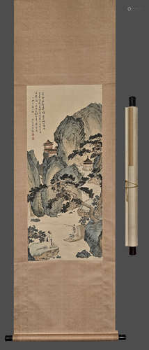 A Chinese Drawing Landscape Painting，Pu Ru Mark