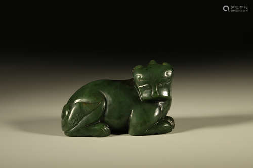 Jasper Carved Lion Ornament