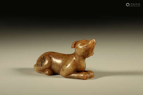 Jade Carved Dog Ornament