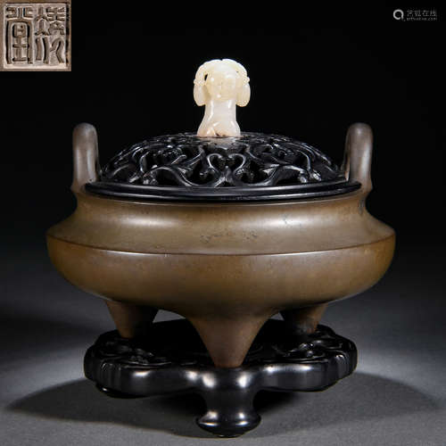 A Chinese Bronze Tripod Censer