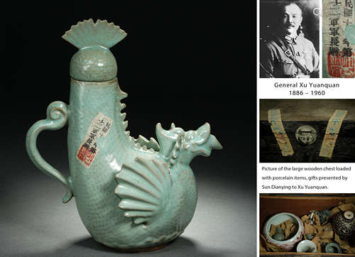 A Chinese Ru-ware Dragon Head Ewer