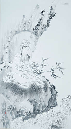 A Chinese Scroll Painting By Pu Ru