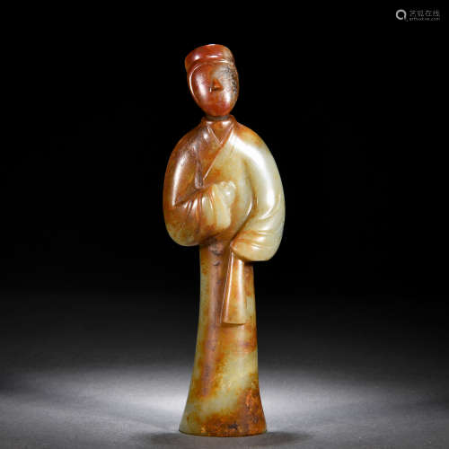 A Chinese Carved Jade Standing Figure