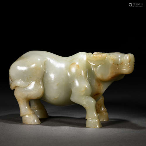 A Chinese Carved Jade Buffalo