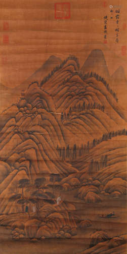 A Chinese Scroll Painting By Lan Ying