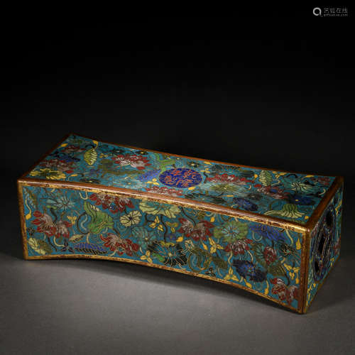 A Chinese Cloisonne Enamel Pillow