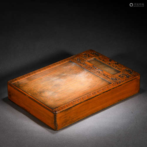 A Chinese Carved Bamboo Inkwell