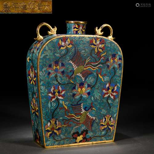 A Chinese Cloisonne Enamel Bianhu