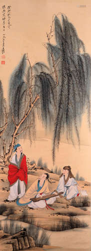 A Chinese Scroll Painting By Zhang Daqian