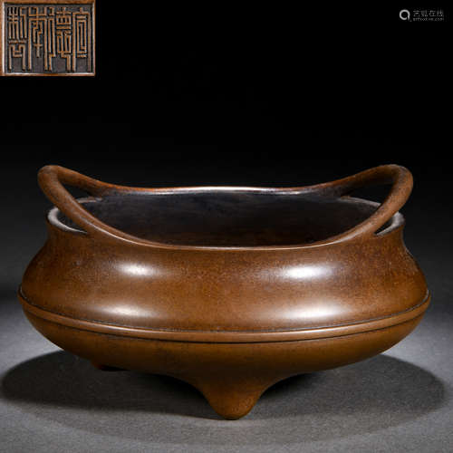 A Chinese Bronze Tripod Censer