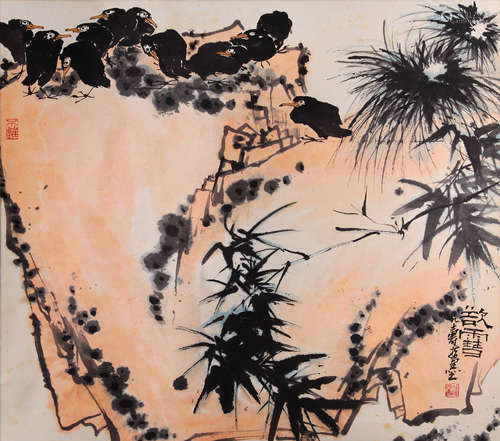 A Chinese Scroll Painting By Pan Tianshou