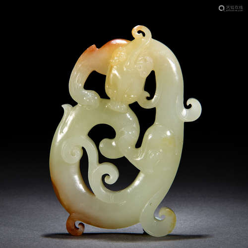 A Chinese Carved White Jade Dragon