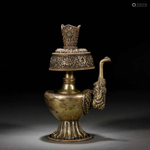 A Tibetan Silver Ewer