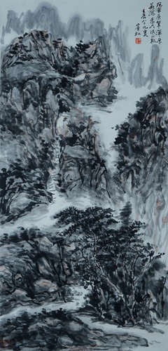 A Chinese Scroll Painting By Huang Binhong