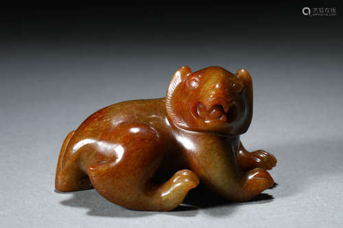 A Chinese Carved Jade Mythical Beast
