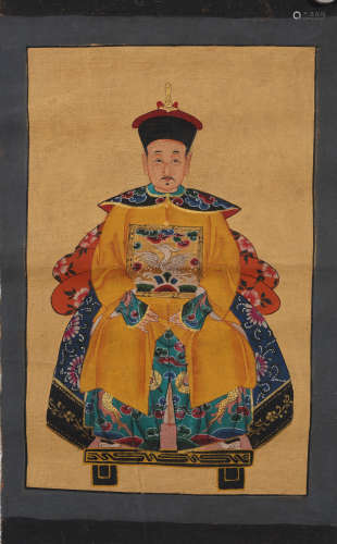 Chinese Drawing King Portrait Painting,Acknowledged