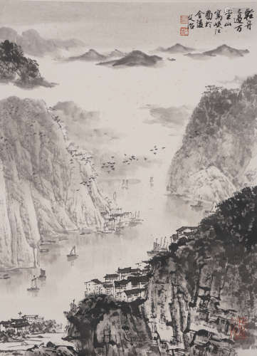 Chinese Drawing  Landscape Painting,Song Wenzhi Mark