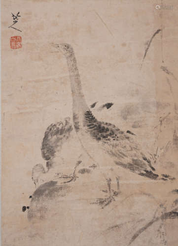 Chinese Drawing Goose Painting,Ba Dashanren Mark